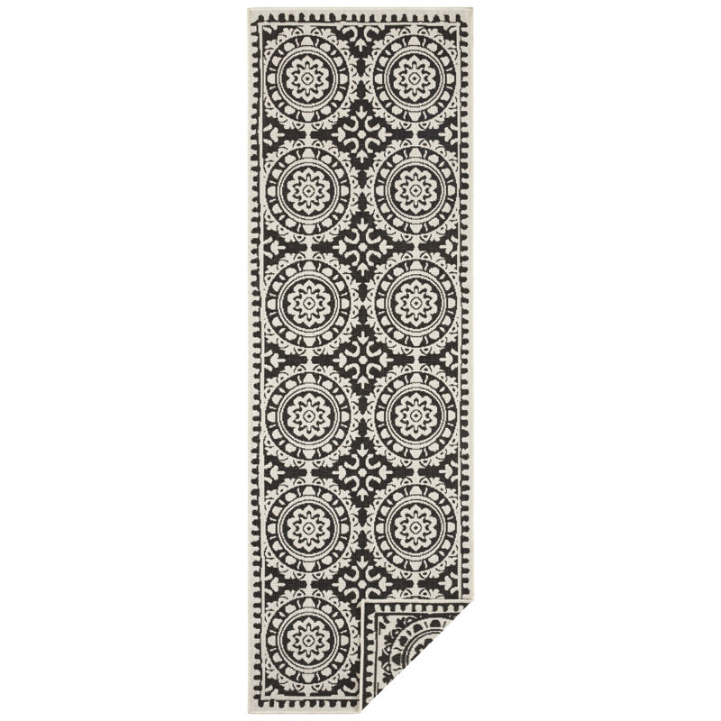 Jardin Flatweave Black Rug, Runner 80cm x 250cm
