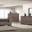 Mobilier de chambre à coucher avec tiroirs en bois naturel à finition naturelle chêne gris rustique / brun