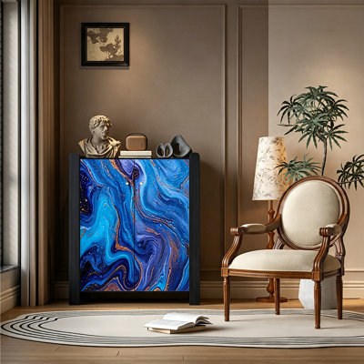 Art Starry Pattern Solid Wood Cabinet