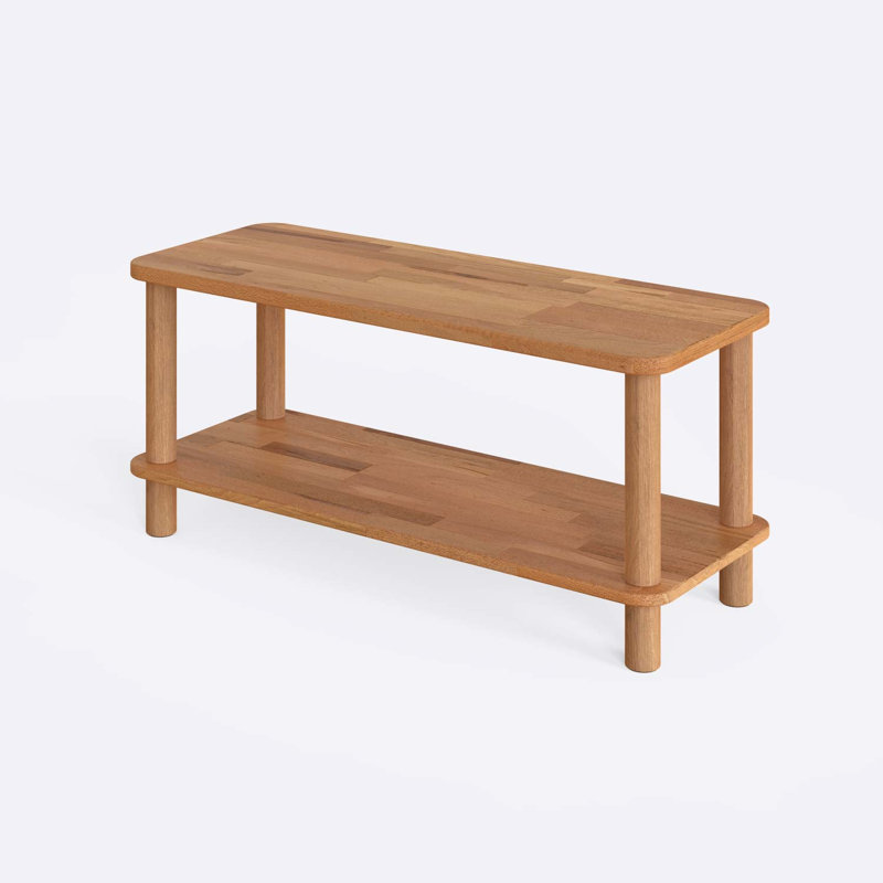Austin Modern Solid Wood Rectangular Coffee Table with Storage Shelf – Sleek & Versatile, 17.4'' H x 39.4'' L x 15'' W