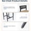 Tabourets de bar modernes en aluminium (lot de 2), pieds fuselés, repose-pieds, ergonomiques, noir lustré, coussin inclus, pour extérieur, terrasse et jardin.
