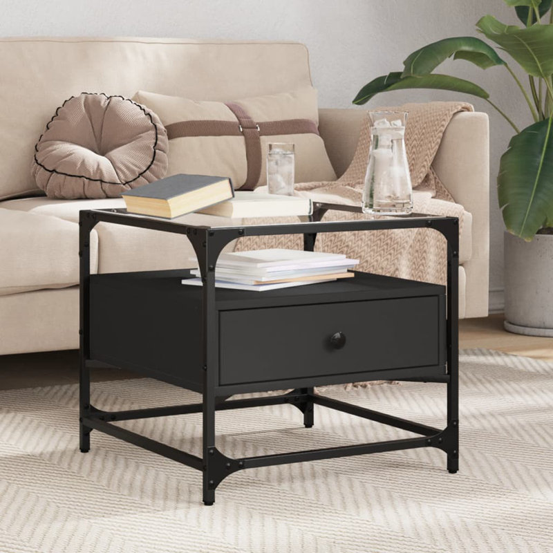 Alham Coffee Table with Storage, Black