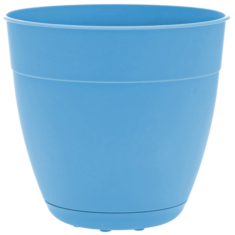 Elaena Recycled Plastic Pot Planter with c, Ocean Blue, 18.23" H x 20" W x 20" D