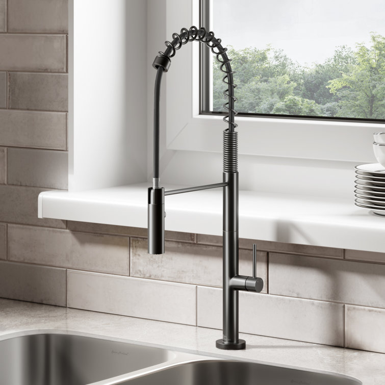 Pull Down Single Handle Kitchen Faucet *similar to stock photo, item is silver* 