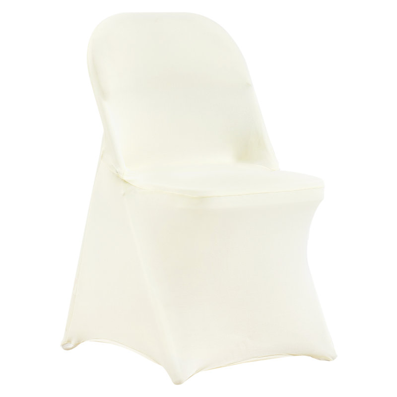 Ivory Stretch Spandex Chair Covers for Dining and Events