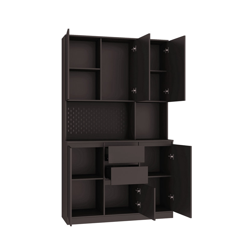 74" Freestanding Kitchen Pantry Cabinet Cupboard With 6 Doors,3 Shelves And 2 Drawer,Versatile Wardrobe & Kitchen Cabinet,Craft Storage Cabinet