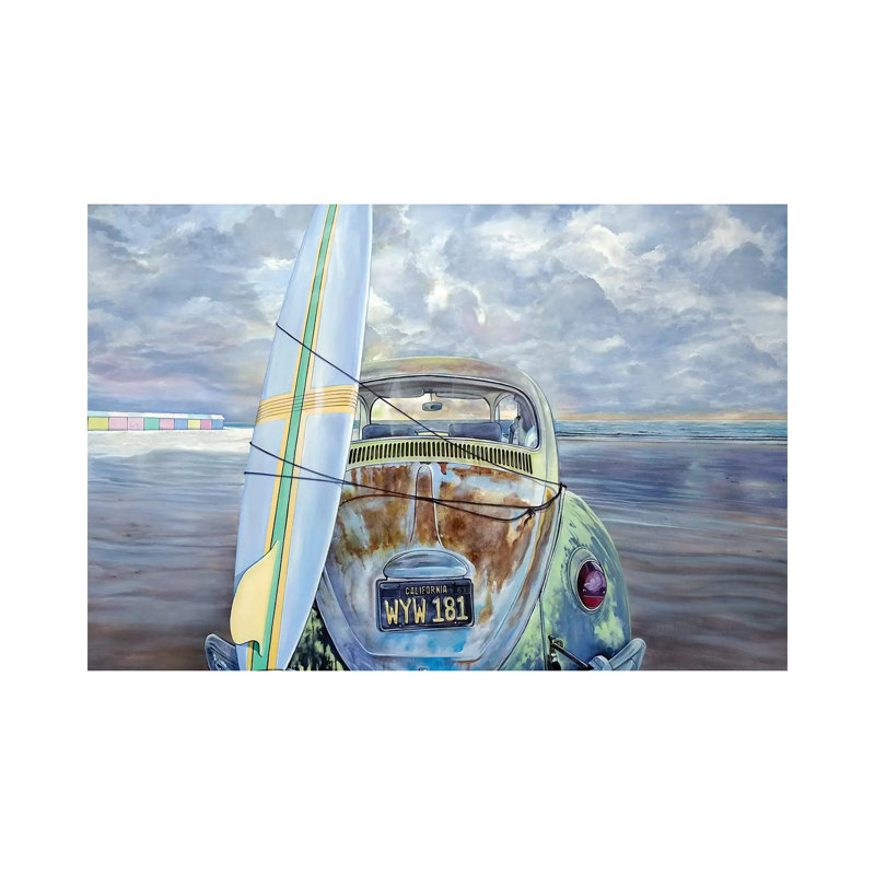 Surf 1 Piece Wall Art on Canvas, 20.32 cm H x 30.48 cm W, Wrapped Canvas