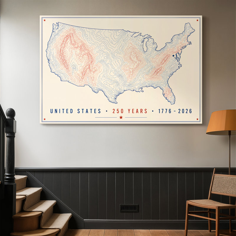 Toile tendue avec galerie Stippled States, 30X40