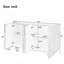 Buffet en placage de frêne de style rétro avec sculptures 3D et rangement polyvalent, parfait pour les salons et les salles à manger.-1007388726