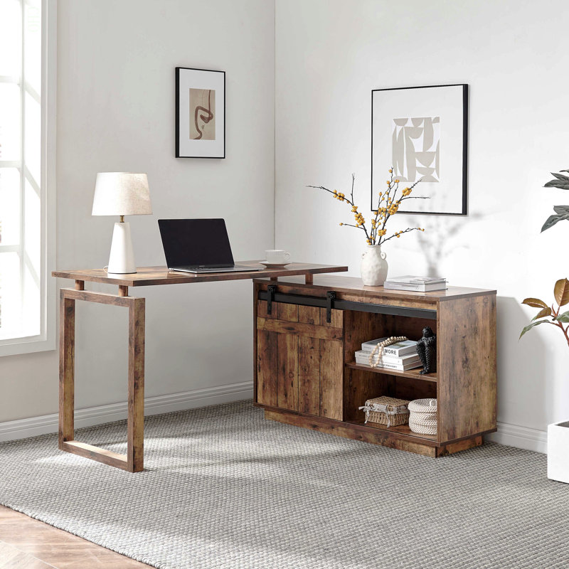 Crédence de rangement pour bureau à la maison en forme de L