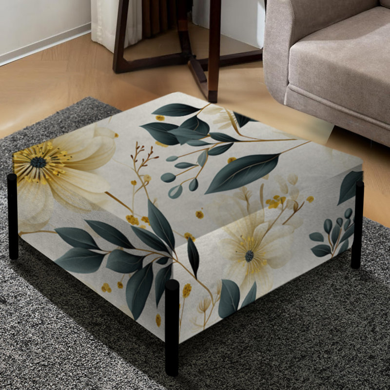 Floral Vine Delight Serenity - Grand repose-pieds carré floral