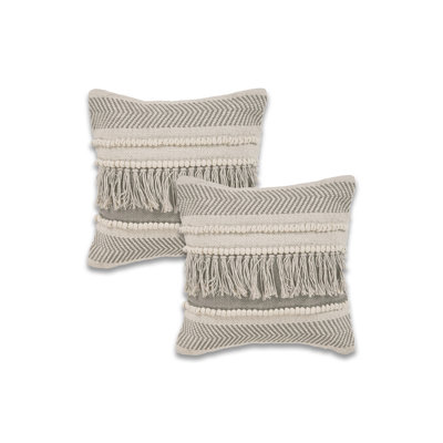 Textured Cotton Throw Pillow