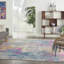 Tapis abstrait rose / bleu / orange / ivoire Abbate-1755712698