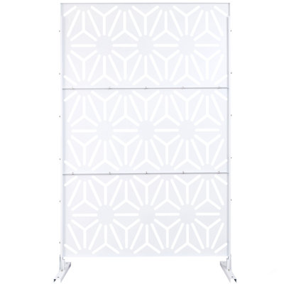 Écran d'intimité extérieur et intérieur en métal H 76 po x l 48 po, écran d'intimité décoratif autoportant pour terrasse de balcon de terrasse, panneaux de clôture d'intimité pour jardin extérieur PS118