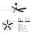 Wood Ceiling Fan with Lights Remote Control,Quiet DC Motor 3 Blade Ceiling Fans for Patio Living Room, Bedroom, Office,Indoor Outdoor(Black+Dark Walnut)-1426453283-1426453282