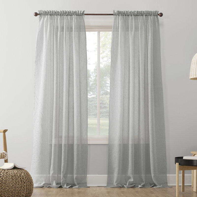 Panneau de rideau diaphane avec passe-tringle Maxon, l 51 po x L 84 po, Gris argenté