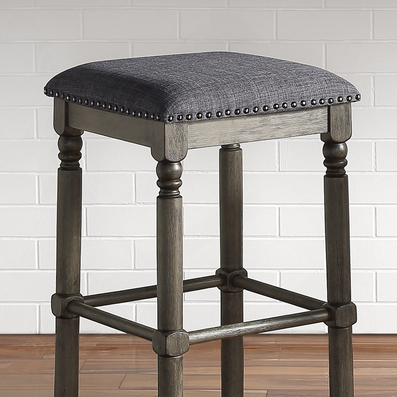 Tabouret pivotant à hauteur de comptoir en bois Arnhem, ensemble de 2, gris, Siège gris / cadre brun