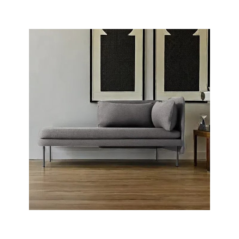 Chaise longue de loisirs simple et élégante, Gris, Orienté à droite
