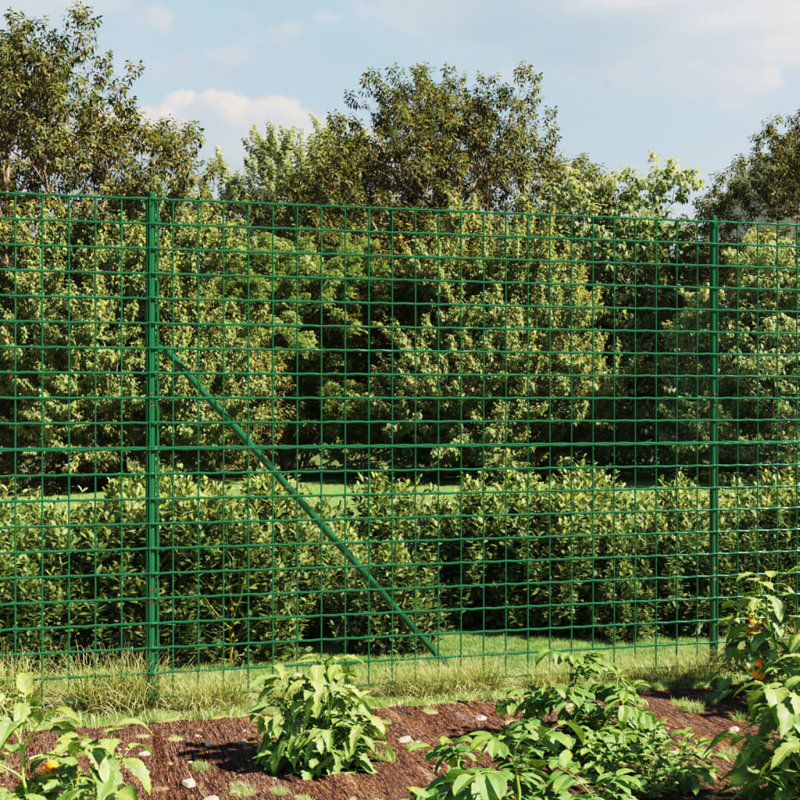 Nelda Anthracite Metal Fence Panels, Green, 13, 180cm H x 2500cm W