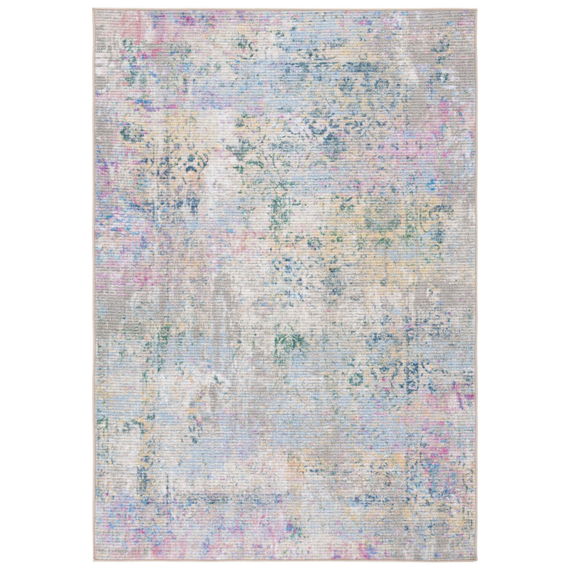 Tapis abstrait lavable à la machine Iraiz Sequoia Performance, Rectangle 6 pi 7 po x 9 pi