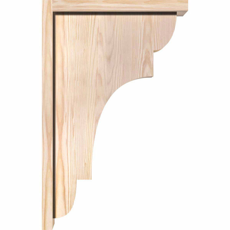 New Brighton Corbel avec plaque arrière, H 22 po x l 5,5 po x P 14 po, Sapin de Douglas, Lisse