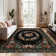 Washable Area Rug Black Butterfly Soft Accent Carpet Vintage Inspired Distressed Low Pile for Living Room Dining Room Bedroom Den