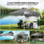 Pavillon de jardin en métal gris foncé et tissu Oxford pour espace extérieur avec rangement et conception réglable