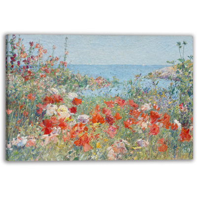 " Coastal Bloom By The Sea Wrapped Canvas Wall Art Prints "