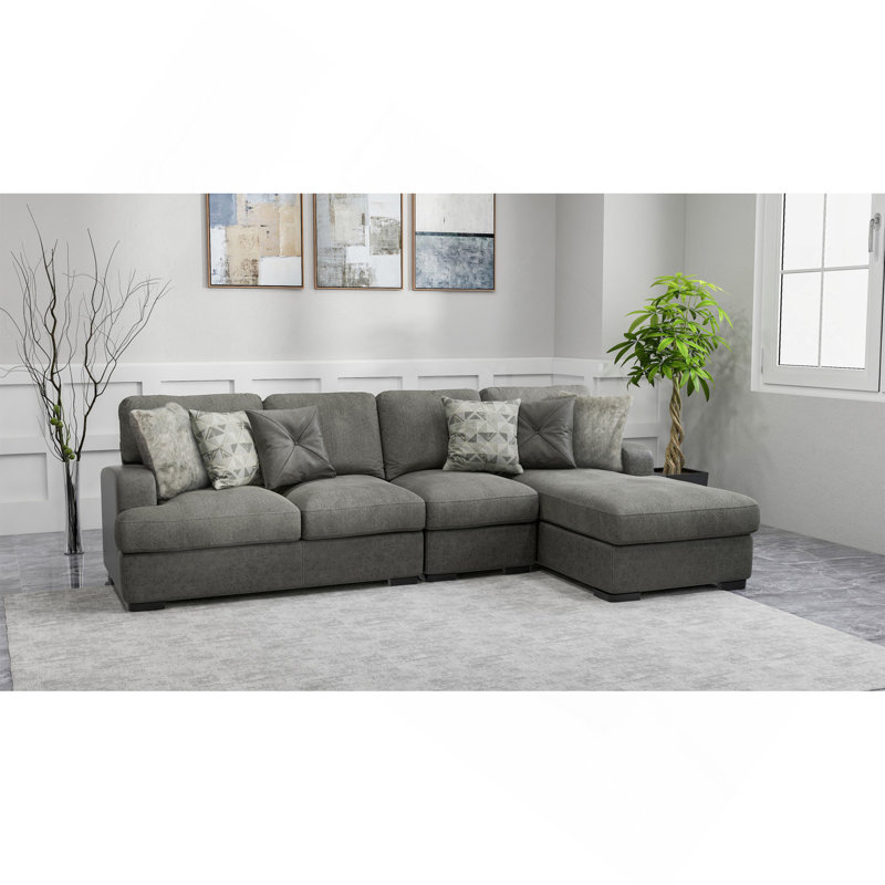 Canapé modulaire gris 3 pièces