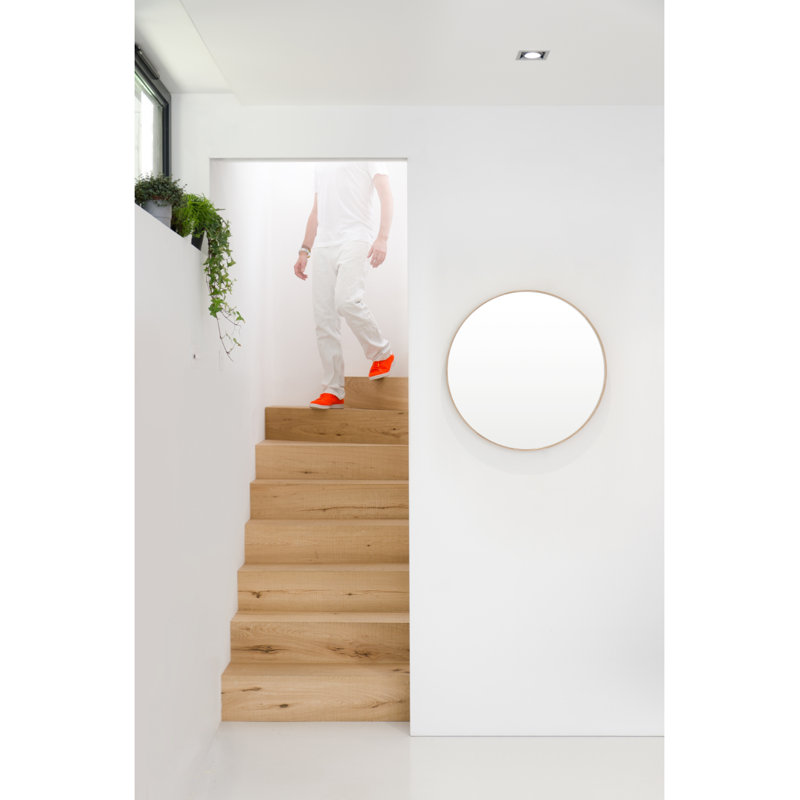 Round Wall Mirror, Brown, 26" x 26"