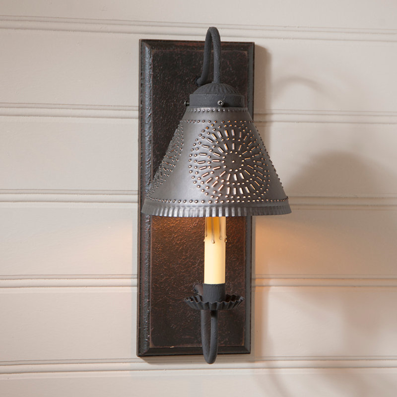Westin Wood Candle Wall Light, Black