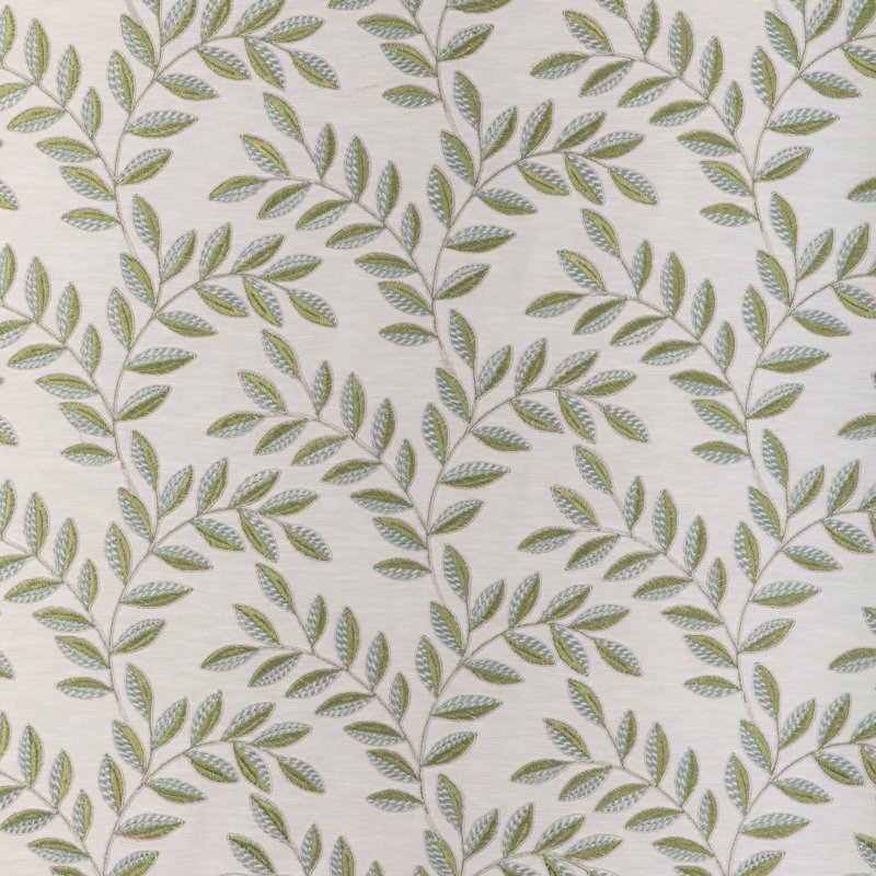 Kravet Basics - 37145-3, White/Green/Spa
