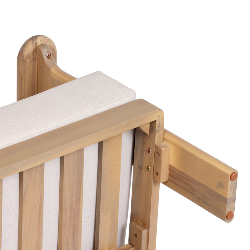 Fauteuil club d'extérieur en bois d'acacia