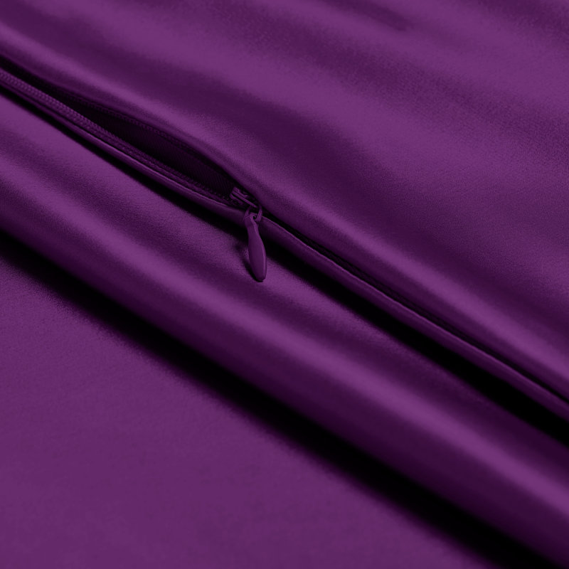 100% Mulberry Silk Pillowcase Zipper Closure, 1 Standard (Zipper Closure) Pillowcase, Plum