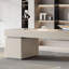 Bureau 55,25 po beige / blanc + bois manufacturé rectangulaire + acier au carbone avec 5 tiroirs-109788809-109788813
