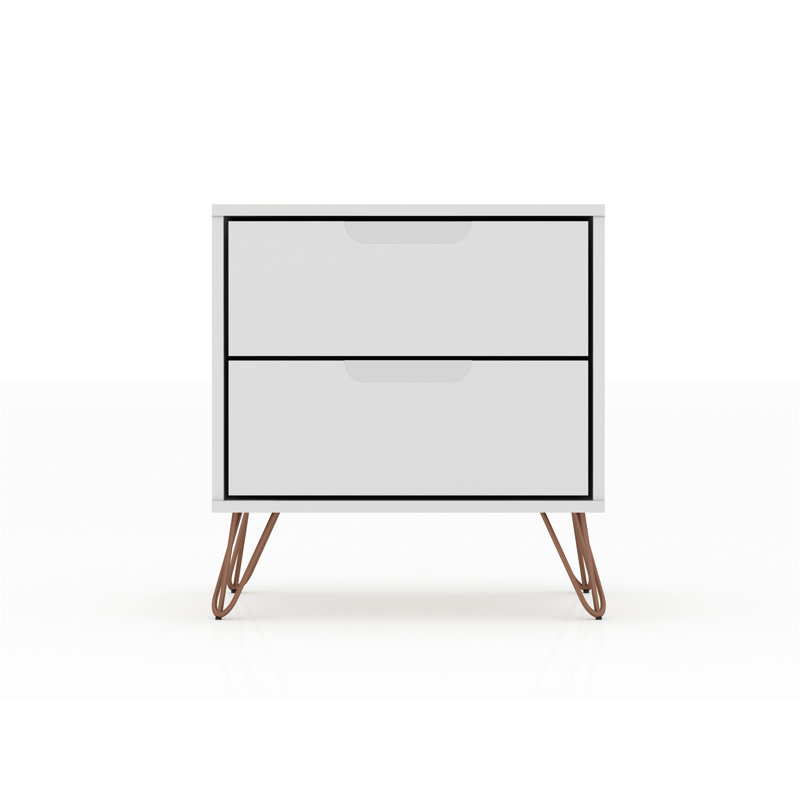 Rockefeller 20" Nightstand In White  (Only Nightstand), White