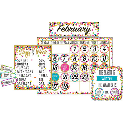 Teacher Created Resources Confetti Calendar Bulletin Board Display