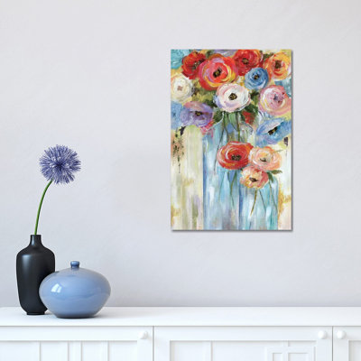 Bottles And Blooms by Nan - Wrapped Canvas Print