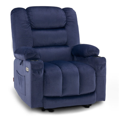 Fauteuil inclinable électrique Arnaldo avec chauffage et massage, ports USB, porte-gobelets