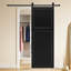 Moderne 2 panneaux 96 po x 26 po Porte de grange coulissante en bois de noyer noir avec ensemble de quincaillerie-132716658