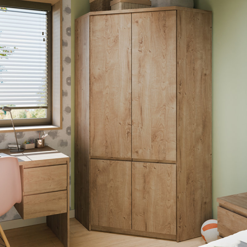 Hosia Manufactured Wood Wardrobe, Golden Ribbeck Oak
