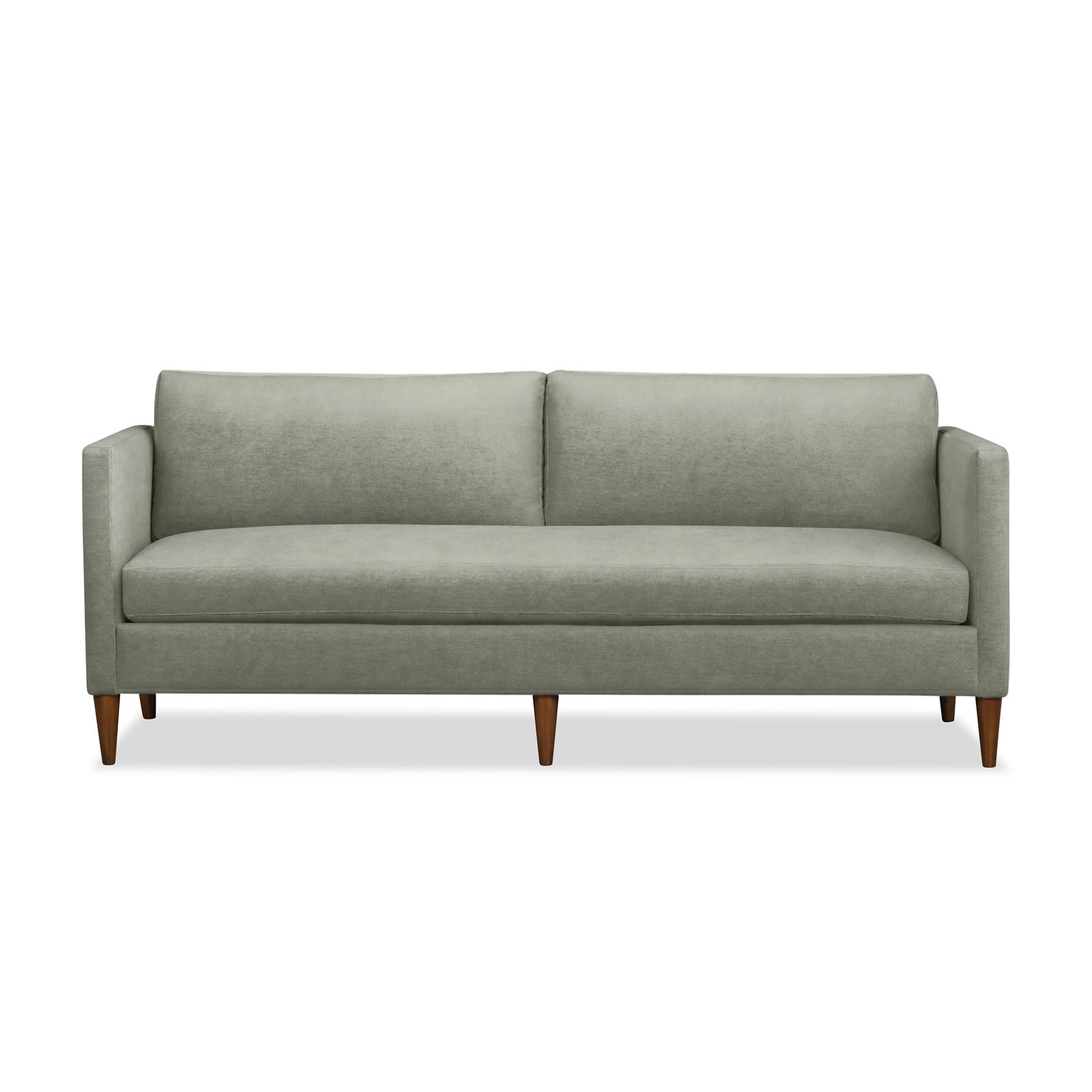 Clifford 87" Upholstered Custom Bench-Seat Sofa, Nave Metal Performance Distressed Velvet
