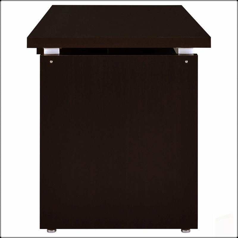 Bureau d'ordinateur à dessus flottant Cappuccino avec surface de travail spacieuse et rangement organisé pour les bureaux à domicile modernes