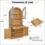 Grand garde-manger arqué 75 pouces Farmhouse avec station de charge, tablettes réglables et comptoir ouvert pour la cuisine et le salon, chêne
