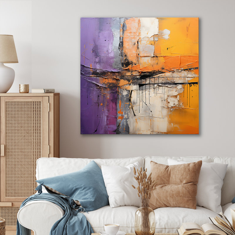 Collage Impressions IV sur toile, H 36 po x l 36 po x P 1,5 po, Toile tendue
