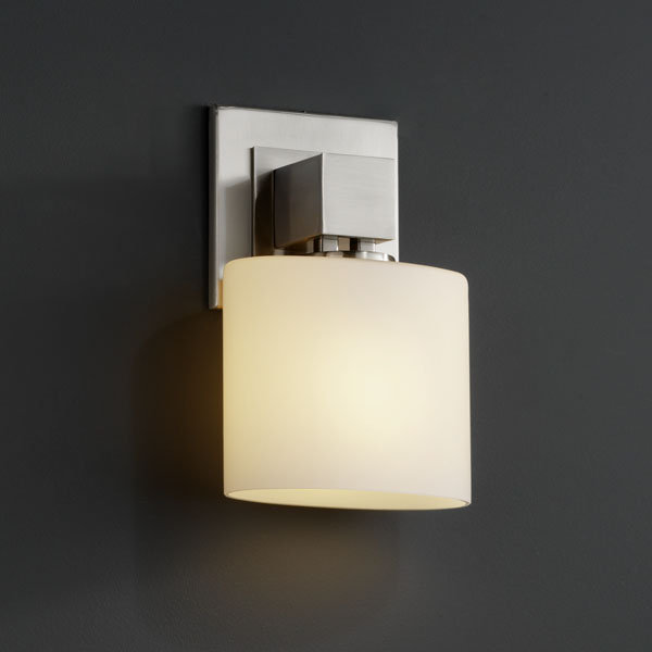 Applique murale 1 lumière fusion aero ada, Nickel brossé, Mercure
