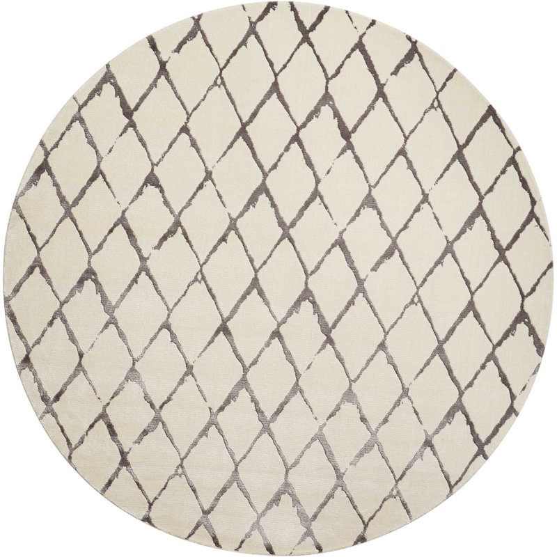 Eddison Viscose Geometric Indoor Rug, Round 8' x 8'