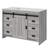  48" Farmhouse Single Bathroom Vanity With Engineered Stone Top, Sliding Barn Door Sink Vanity, Gray