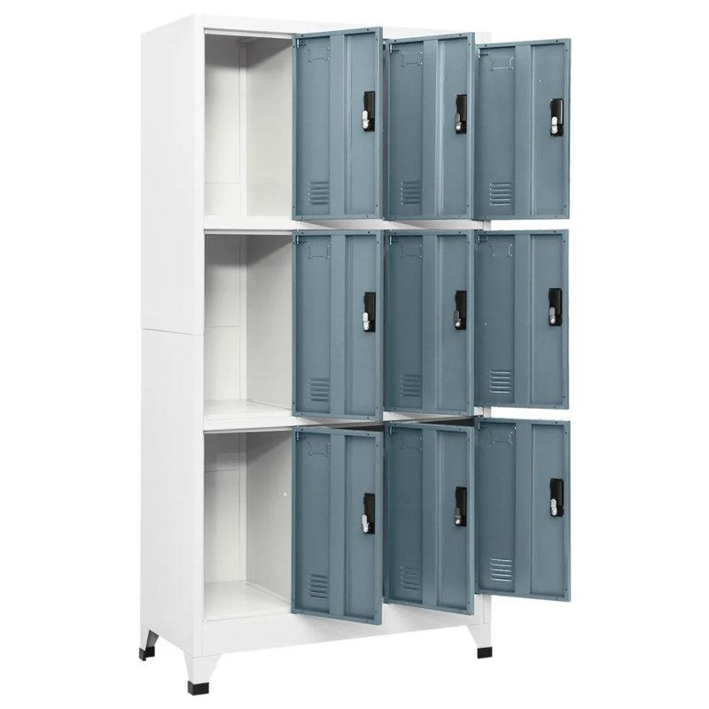 Wabansia Metal 1 - Tier 90cm Employee Locker, Light Grey/Dark Grey