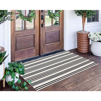 Tapis de porche Farmhouse, tapis de porte tissé à la main et lavable à la machine